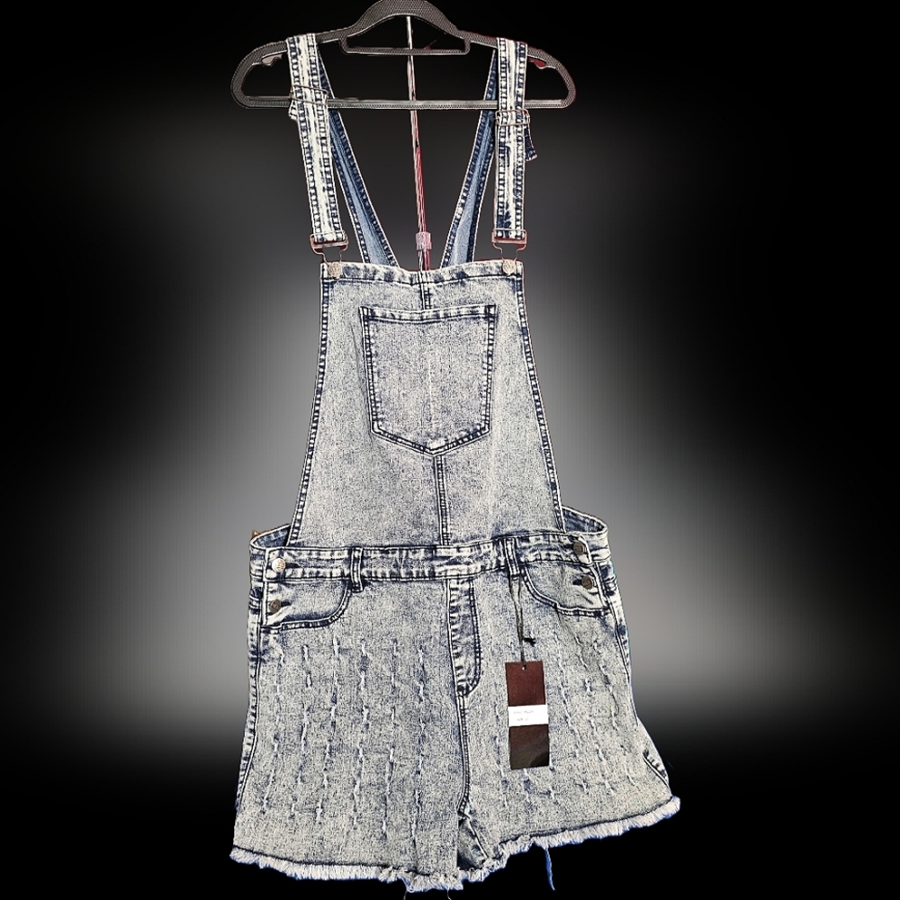 Blue Jean Overalls Shorts NWT